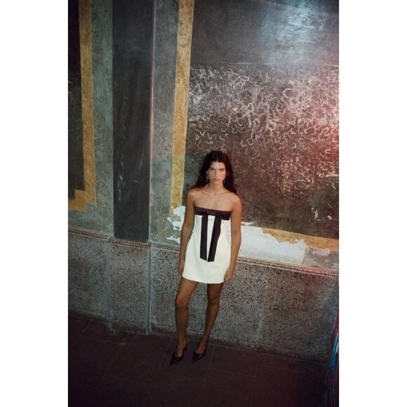 ZARA STRAPLESS DRESS WITH BOW - Picture 2 of 8